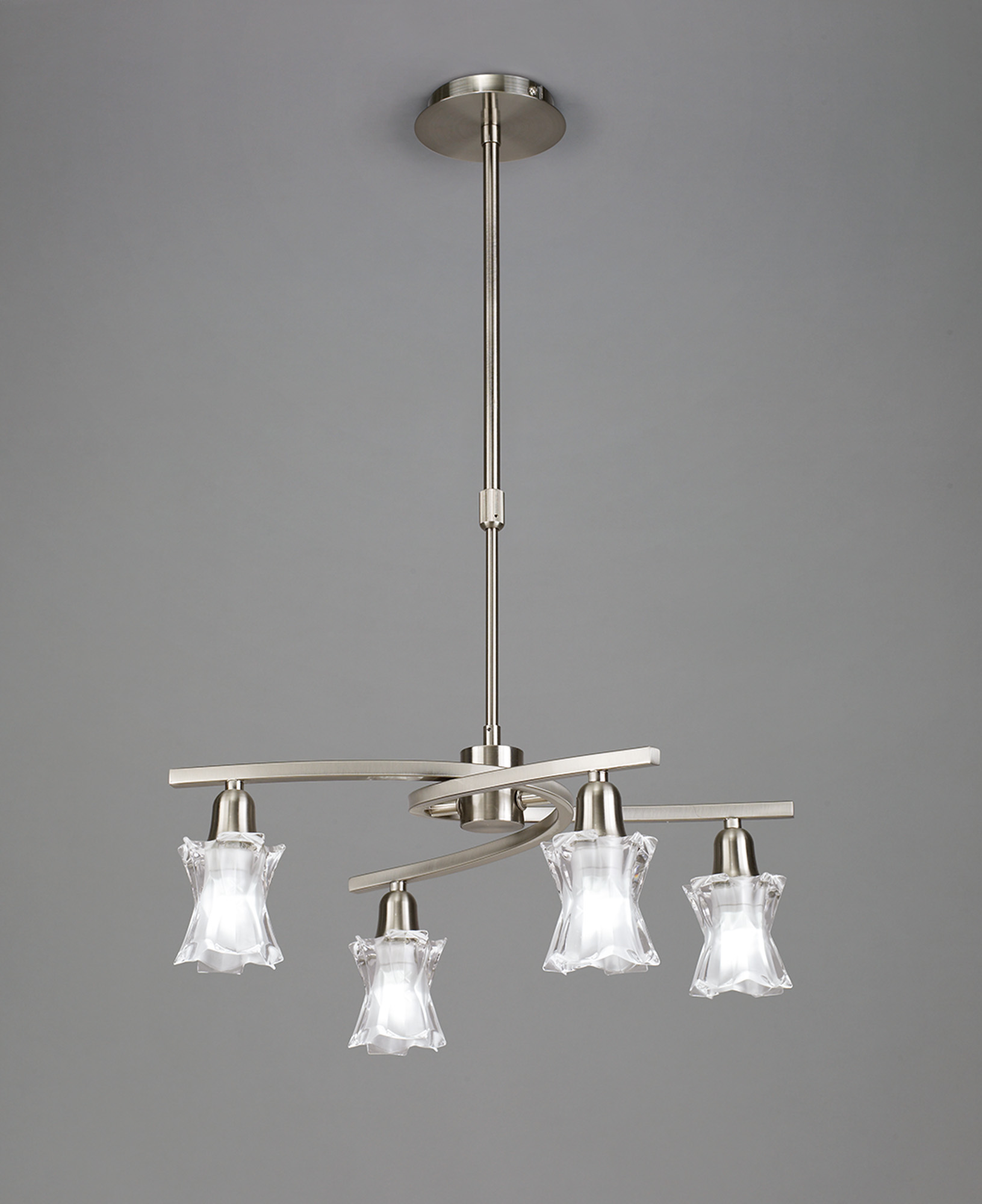 Alaska GU10 Satin Nickel Ceiling Lights Mantra Multi Arm Fittings